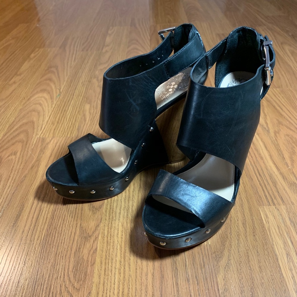 Vince Camuto Matta Studded Platform Wedge Black - image 2